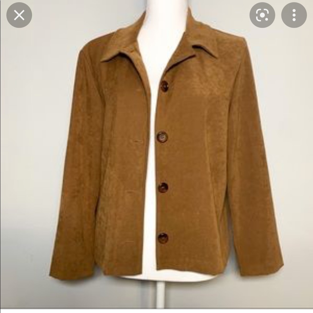 BRIGGS NEW YORK jacket blazer and Shacket Top Tan  women’s Size PL